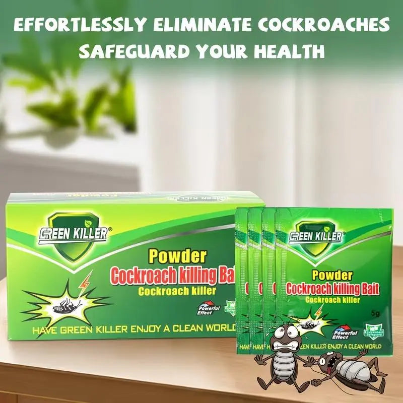 50-Pack High-Efficiency Cockroach Bait Powder & Fast-Acting Killing Gel - Cockroach Exterminator for Kitchens, Dark Corners, Enclosed Spaces, Kills Roaches, Enables Nest-To-Nest Spread, Inhibits Egg Hatch, Stops New Roach Eggs