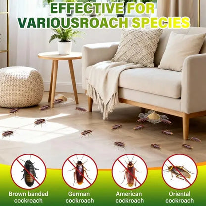 50-Pack High-Efficiency Cockroach Bait Powder & Fast-Acting Killing Gel - Cockroach Exterminator for Kitchens, Dark Corners, Enclosed Spaces, Kills Roaches, Enables Nest-To-Nest Spread, Inhibits Egg Hatch, Stops New Roach Eggs