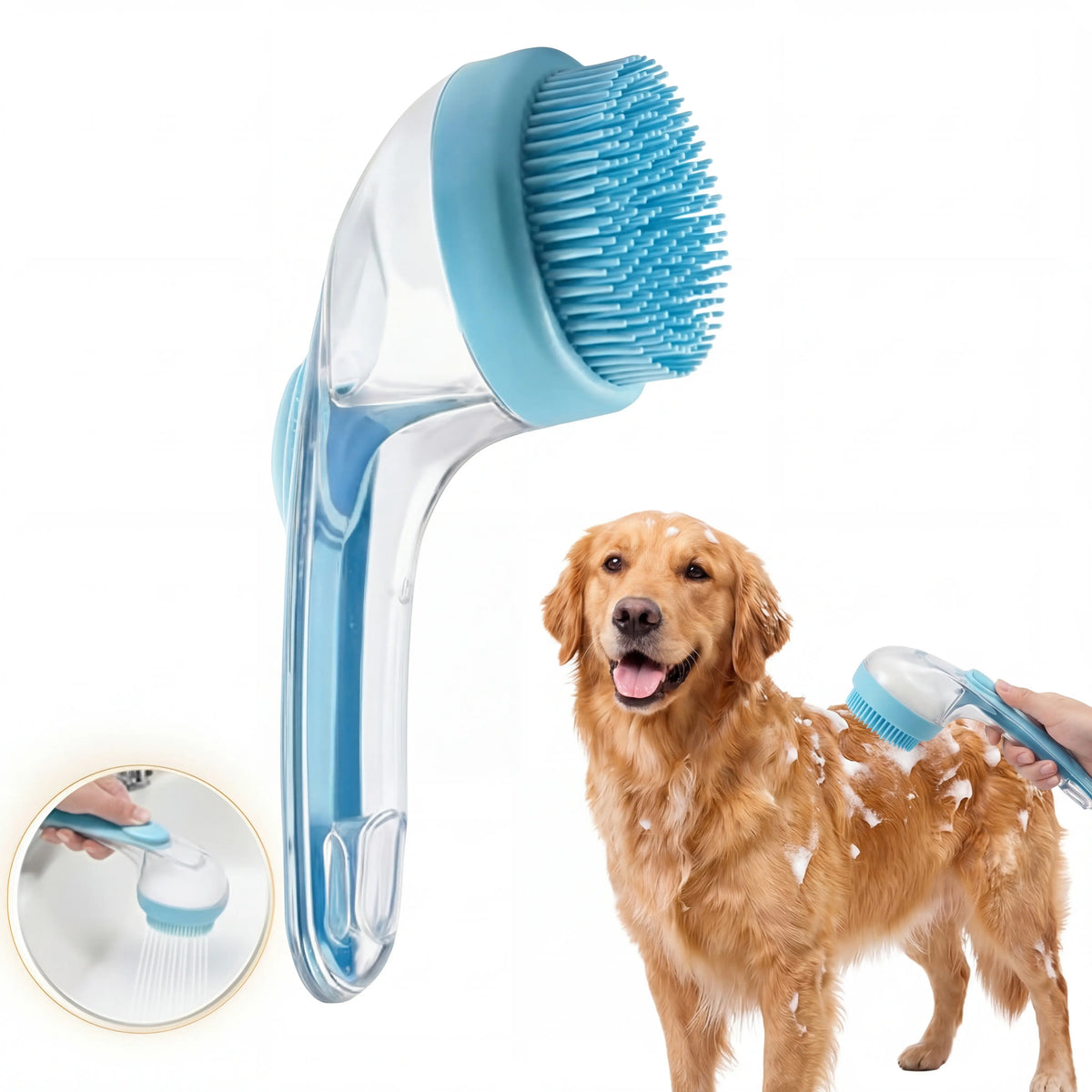 2026 Innovative 2-In-1 Pet Bath & Grooming Brush with Integrated Shampoo Dispenser, Non-Slip Ergo Grip Handle, Groomer Tools for Dogs & Cats, Fur Shed Control, Gentle Fur Removal, Massage Boosts Flow, Home Use
