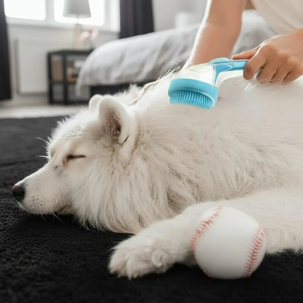 2026 Innovative 2-In-1 Pet Bath & Grooming Brush with Integrated Shampoo Dispenser, Non-Slip Ergo Grip Handle, Groomer Tools for Dogs & Cats, Fur Shed Control, Gentle Fur Removal, Massage Boosts Flow, Home Use
