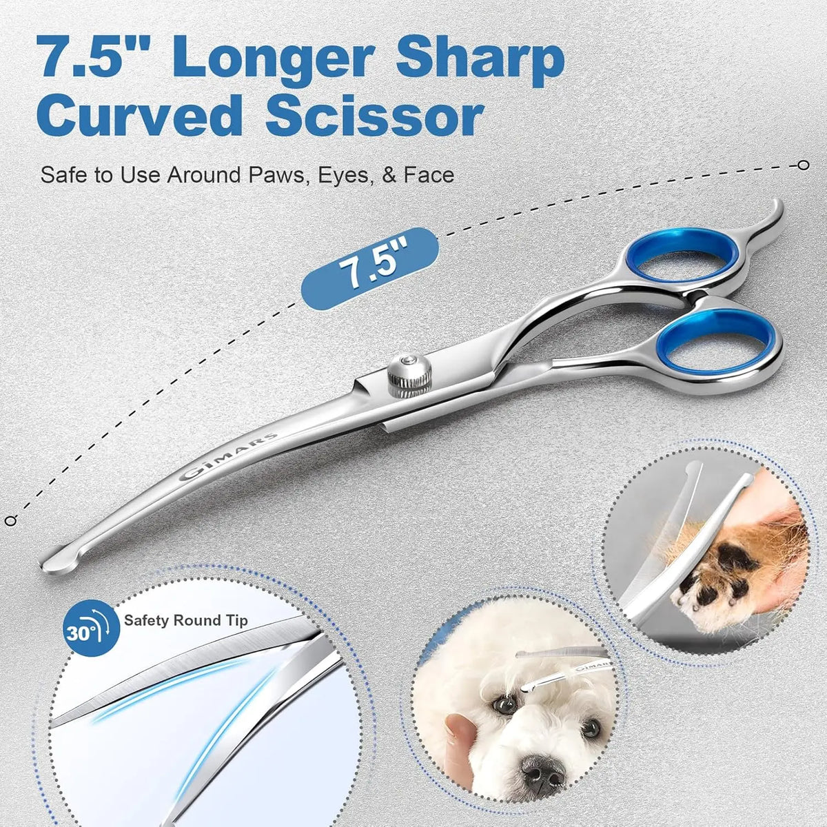 Right-Handed 9-In-1 Professional Dog & Cat Grooming Scissors Kit - Precise Cut, Rounded Tips, Ergonomic Curved/Straight Thinning Shears, Hair & Nail Clipper, File, Steel Comb, Storage Case for Small/Medium Pets, Beginners Home DIY Grooming, Hair Nails
