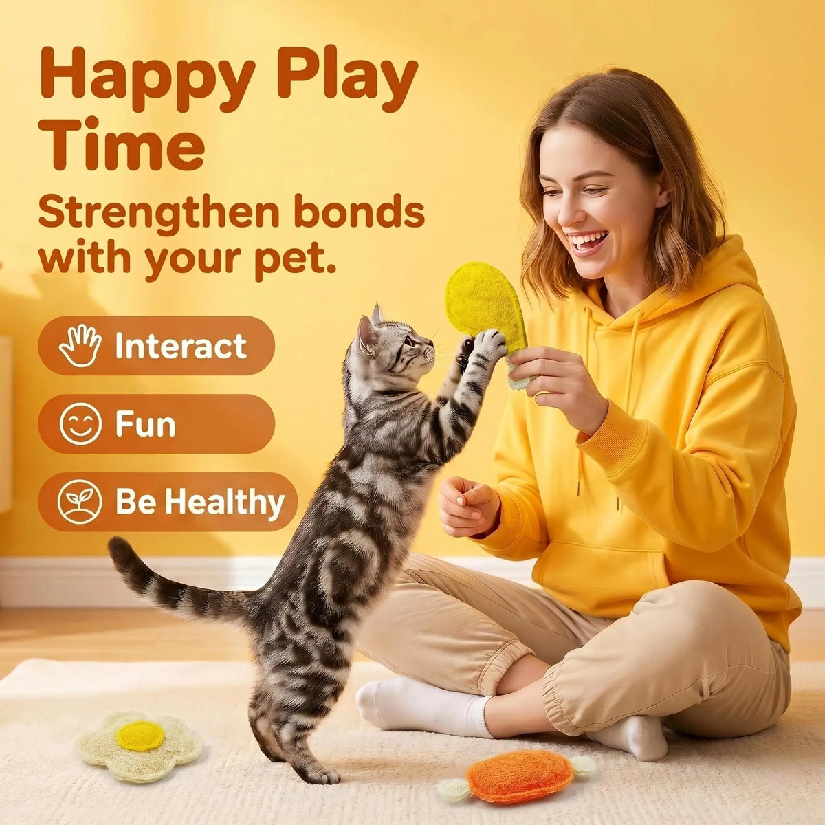 3-Pack Natural Loofah Food-Shape Pet Chew Toys (Chicken Leg, Drumstick, Egg) - Catnip & Silvervine, Antibacterial Molar Teeth Clean, Anxiety Relief, Chew Scratcher, Non-Toxic Biodegradable for Cats, Kittens & Dogs