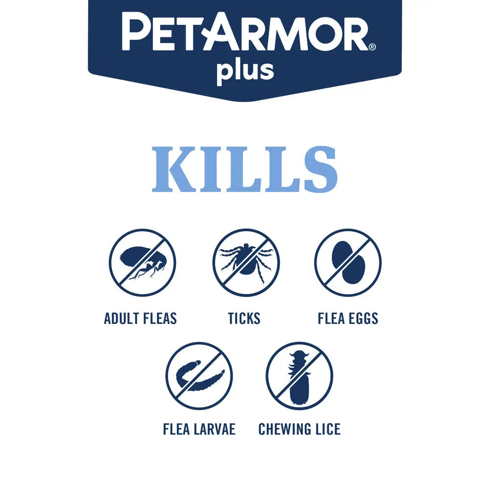 Petarmor plus Flea and Tick Prevention for Dogs and Cats, Waterproof Topical Treatment, Available in Small to X-Large Sizes in 3 Month Supply