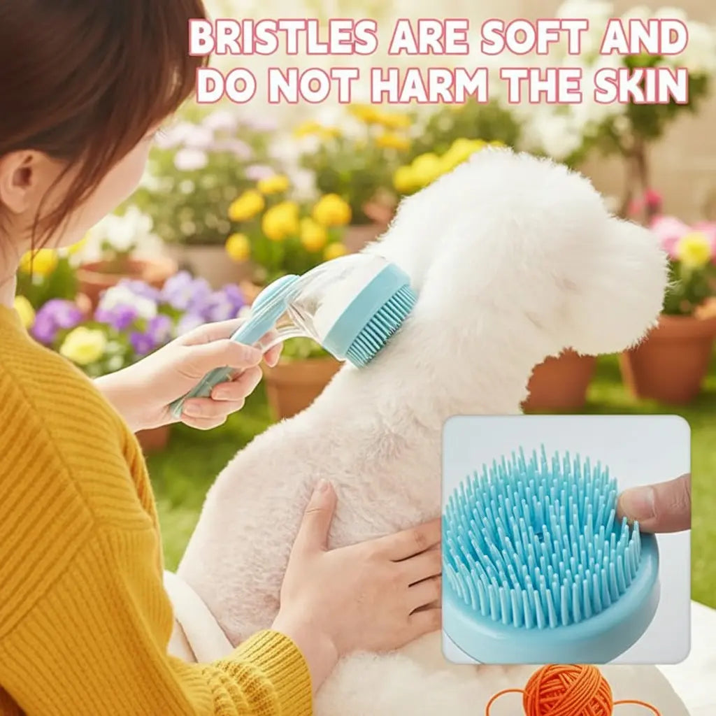 2026 Innovative 2-In-1 Pet Bath & Grooming Brush with Integrated Shampoo Dispenser, Non-Slip Ergo Grip Handle, Groomer Tools for Dogs & Cats, Fur Shed Control, Gentle Fur Removal, Massage Boosts Flow, Home Use